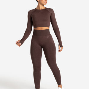 ADAPT 2.0 Seamless Crop Top - Cherry Brown Pursue Fitness 2
