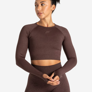 ADAPT 2.0 Seamless Crop Top - Cherry Brown Pursue Fitness 1