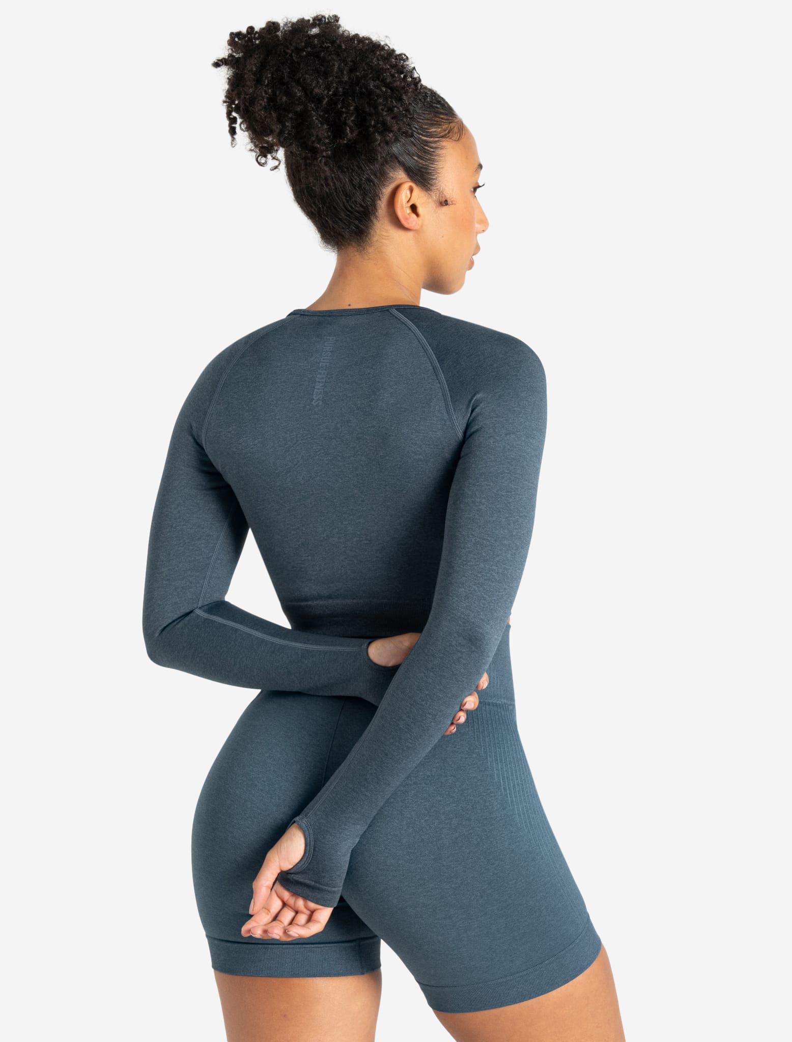 ADAPT 2.0 Seamless Crop Top - Petrol Blue Pursue Fitness 2