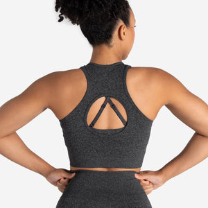 Form Seamless Crop Tank - Black Marl Pursue Fitness 2