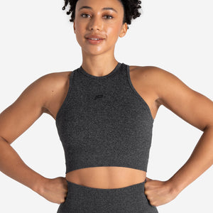 Form Seamless Crop Tank - Black Marl Pursue Fitness 1