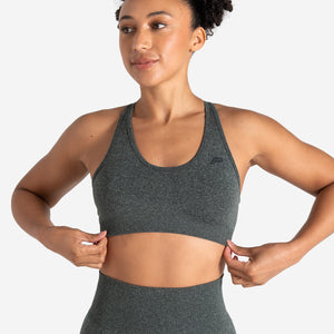 Form Seamless Sports Bra - Green Marl Pursue Fitness 1