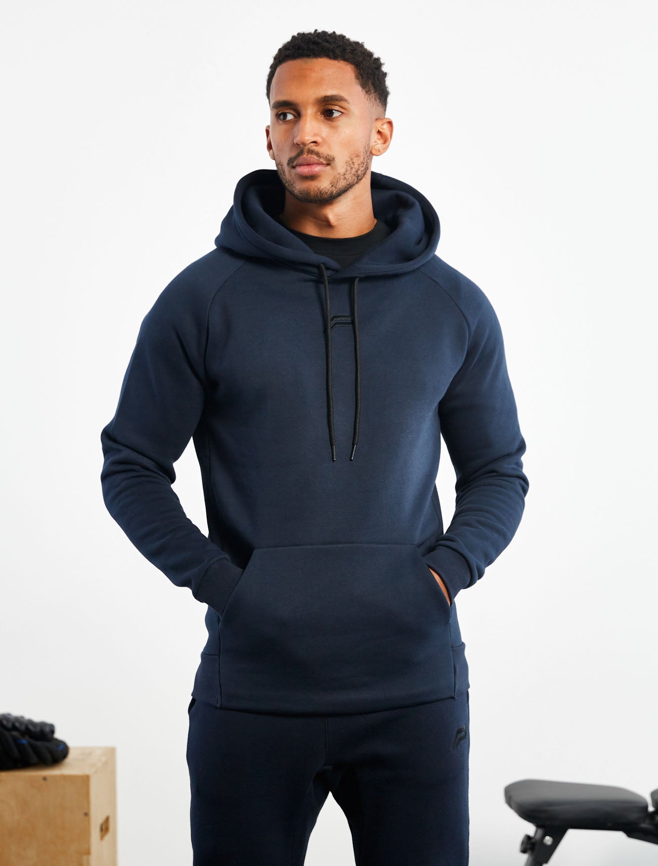 Icon Tapered Hoodie / Dark Navy Pursue Fitness 1