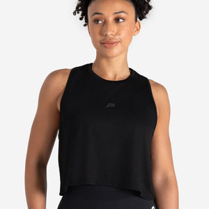 Lightweight Crop Gym Tank - Black Pursue Fitness 1