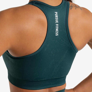 Marble Seamless Sports Bra / Dark Emerald Green Pursue Fitness 2