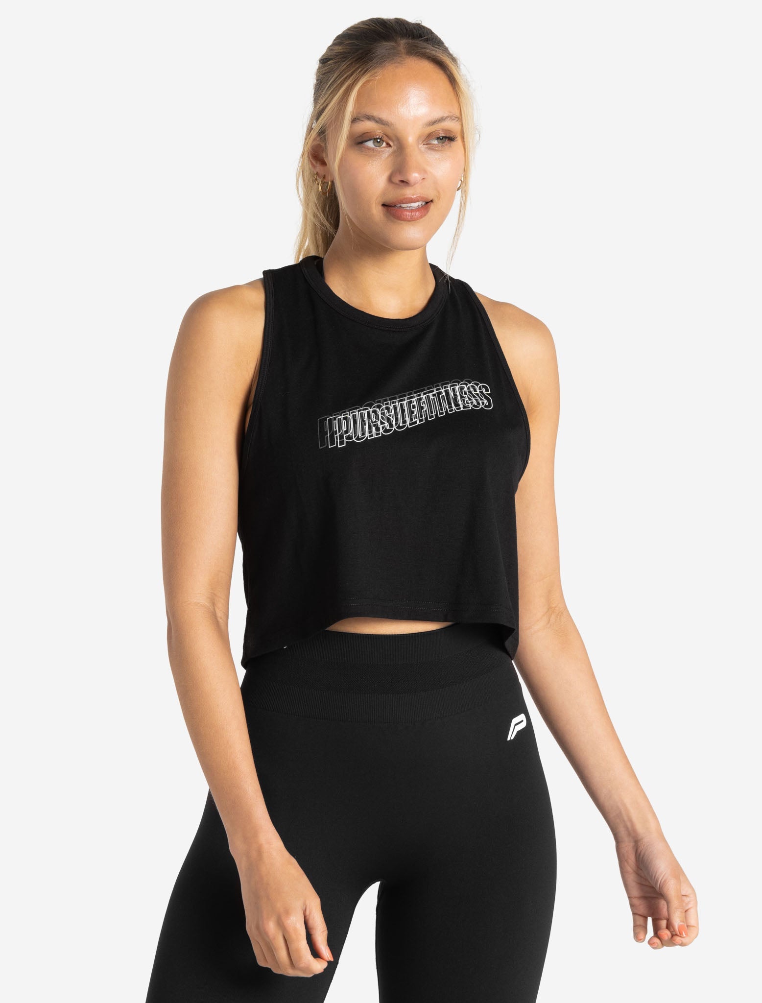 Wave Crop Tank / Black Pursue Fitness 1